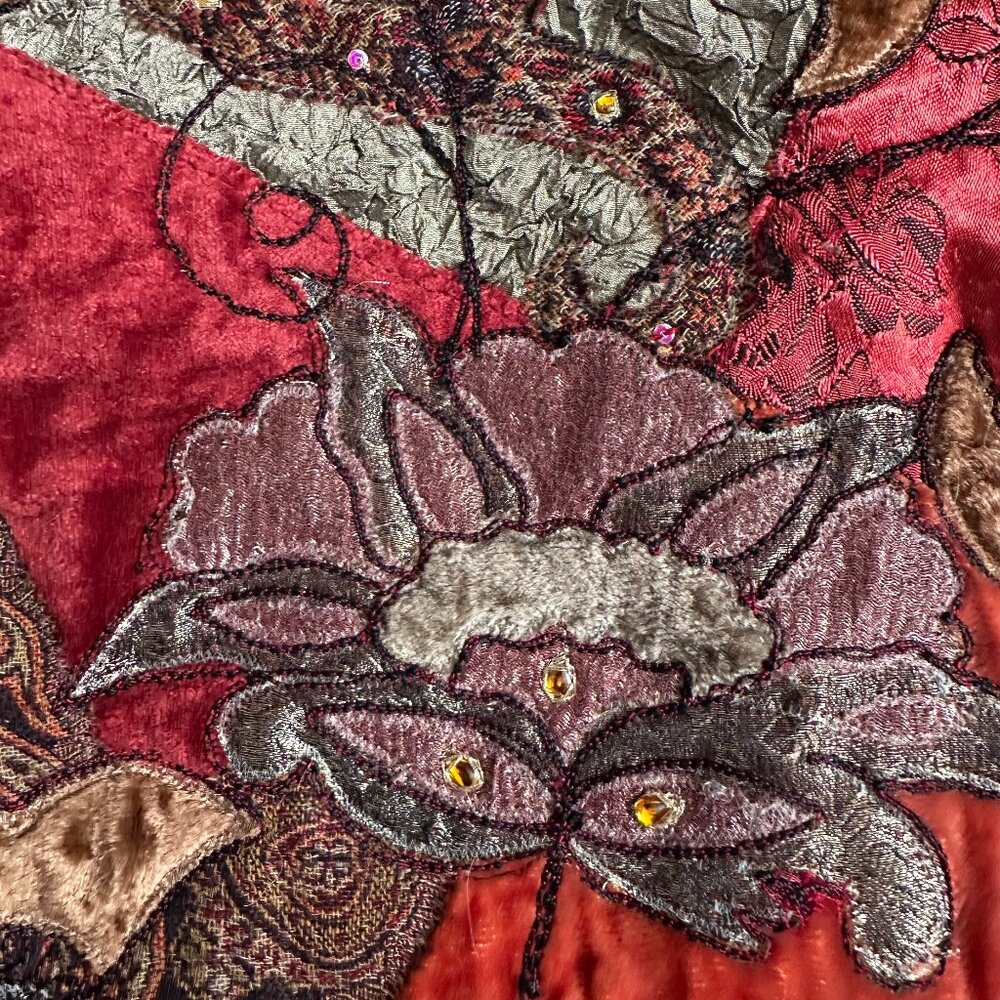 Vintage Flashback Patchwork Floral Embroidered Ja… - image 4